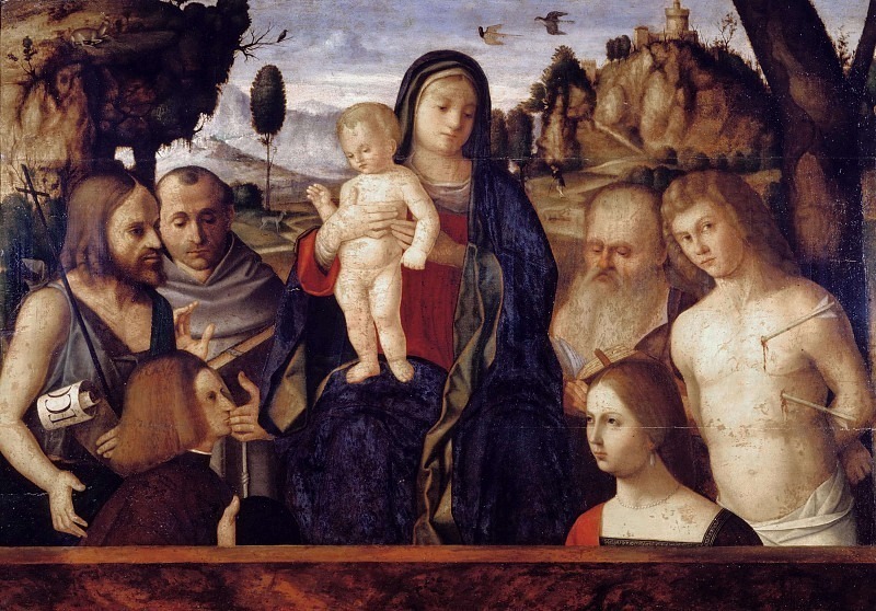 Мадонна с младенцем и святыми (копия с Джованни Беллини). Неизвестные художники