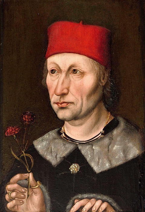 Портрет мужчины в красной шапочке. Неизвестные художники
