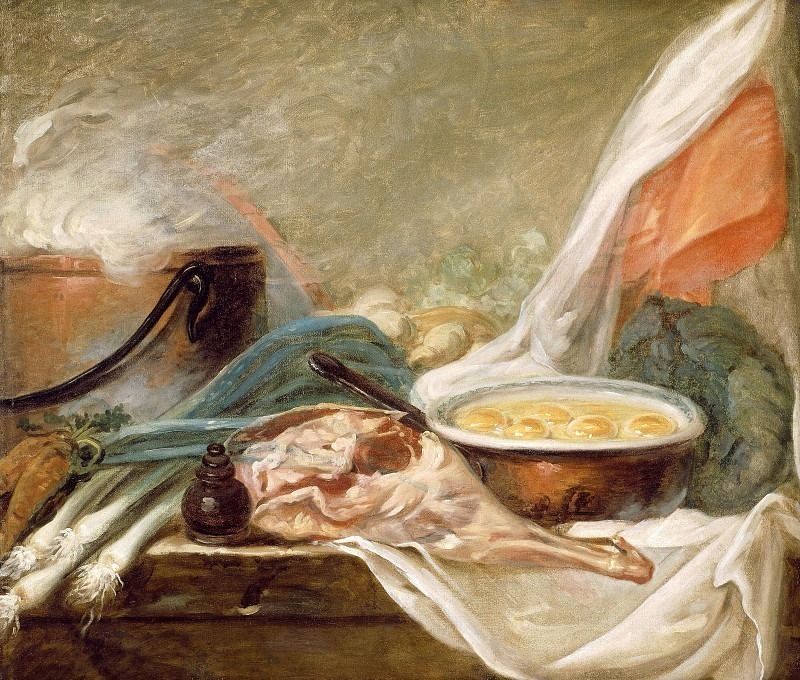 Still Life with Eggs and a Leg of Mutton. Unknown painters (French School)