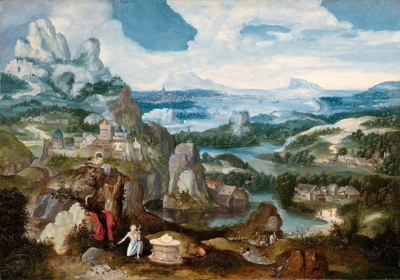 Пейзаж с кающимся святым Иеронимом. Неизвестные художники