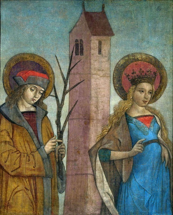 Diptych of Saints Achatius, Barbara, Apollonia, and Sebald. Unknown painters