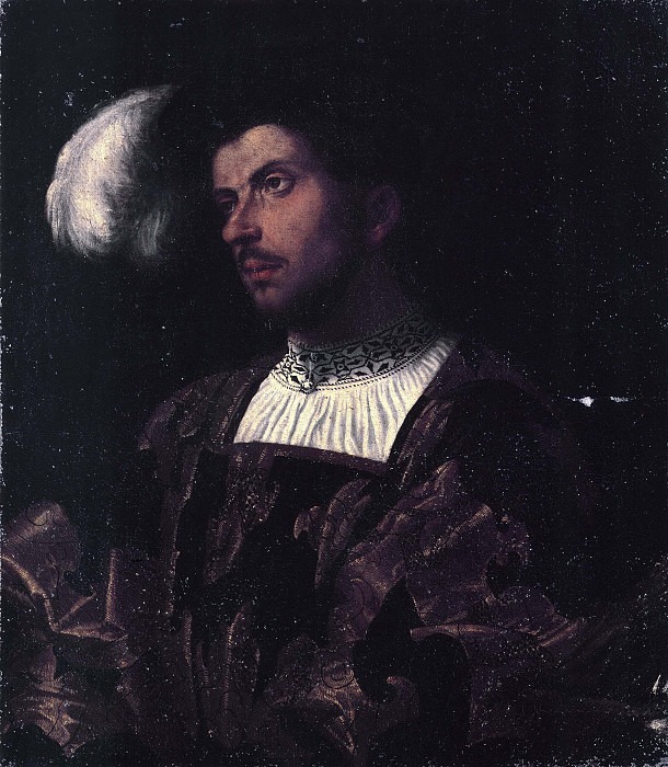 Male portrait (copy from Romanino). Unknown painters
