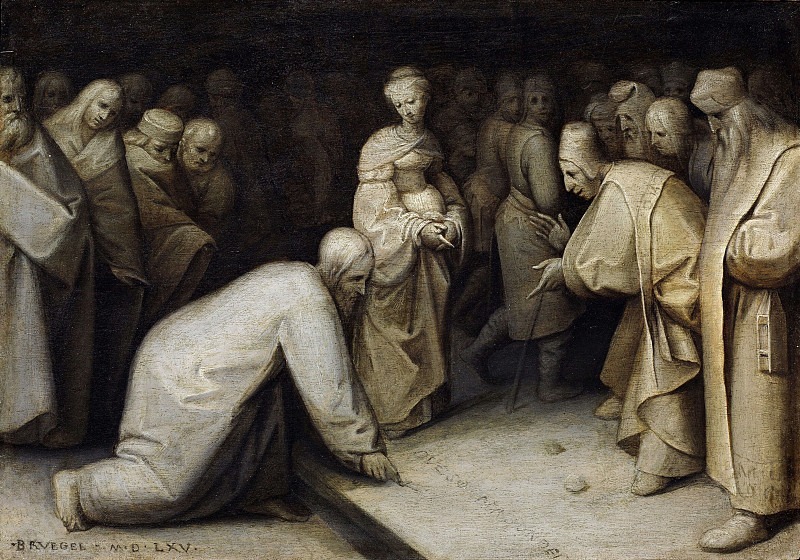 Christ and the adulteress (copy of Pieter Brueghel the Elder). Unknown painters