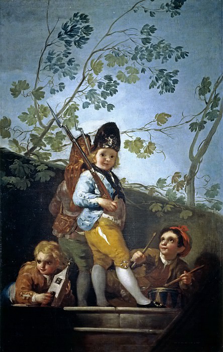 Goya y Lucientes, Francisco de -- Muchachos jugando a soldados. Part 2 Prado Museum