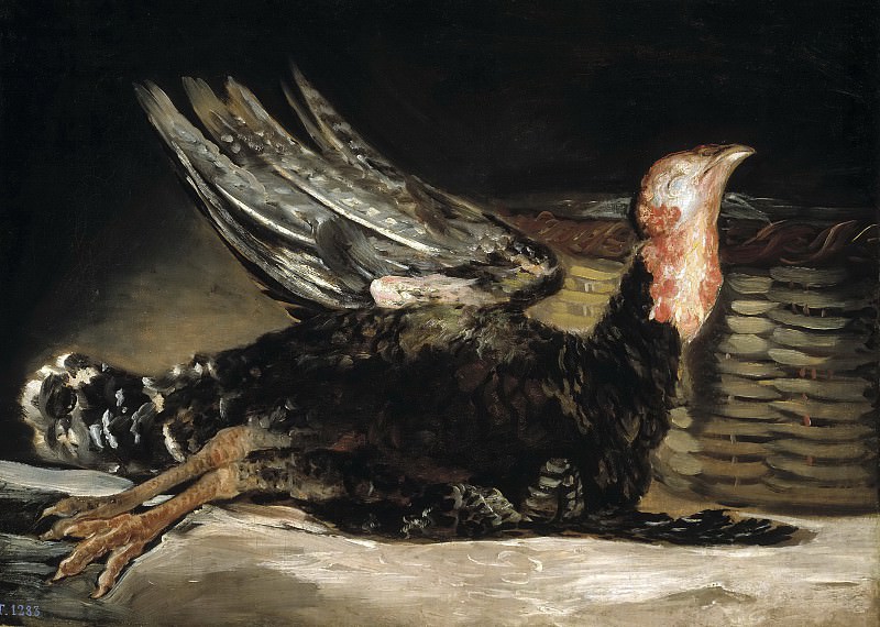 Goya y Lucientes, Francisco de -- Un pavo muerto. Part 2 Prado Museum