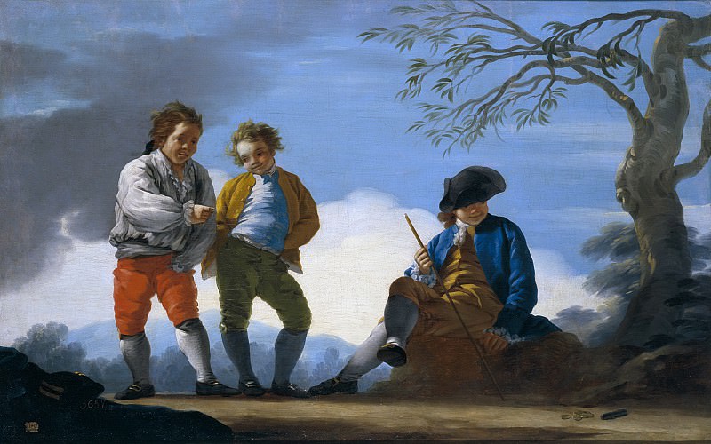 Castillo, José del -- Muchachos jugando al chito, Part 2 Prado Museum