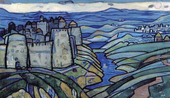 Northern landscape with a fortress. Roerich N.K. (Part 1)