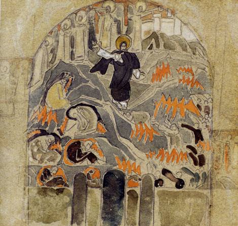 Resurrection. Descent into Hell (mural sketch for church). Roerich N.K. (Part 1)