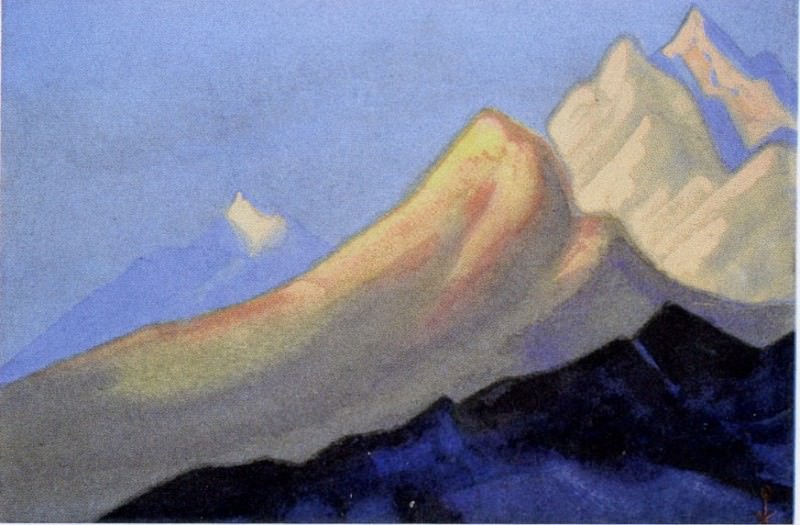 Himalayas # 33 Mountains in the evening light. Roerich N.K. (Part 6)