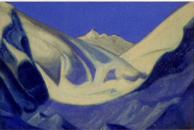 Himalayas # 47 glacier in the blue gorge. Roerich N.K. (Part 6)