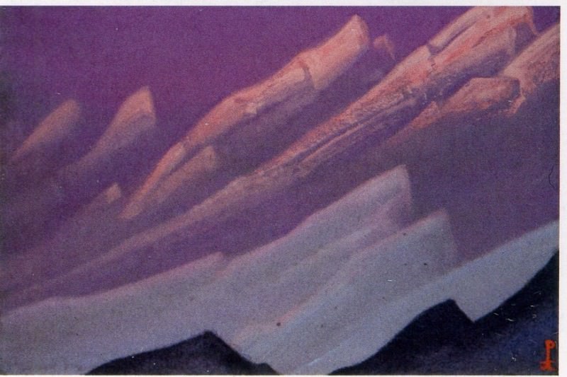 Himalayas # 63 Reflections of a sunset on the snowy tops. Roerich N.K. (Part 6)