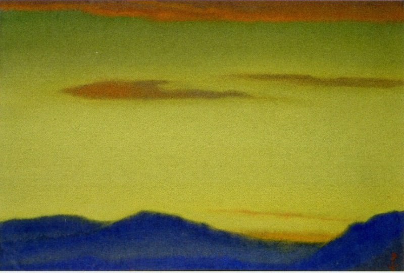 Sunset # 96 (Golden sunset). Roerich N.K. (Part 6)