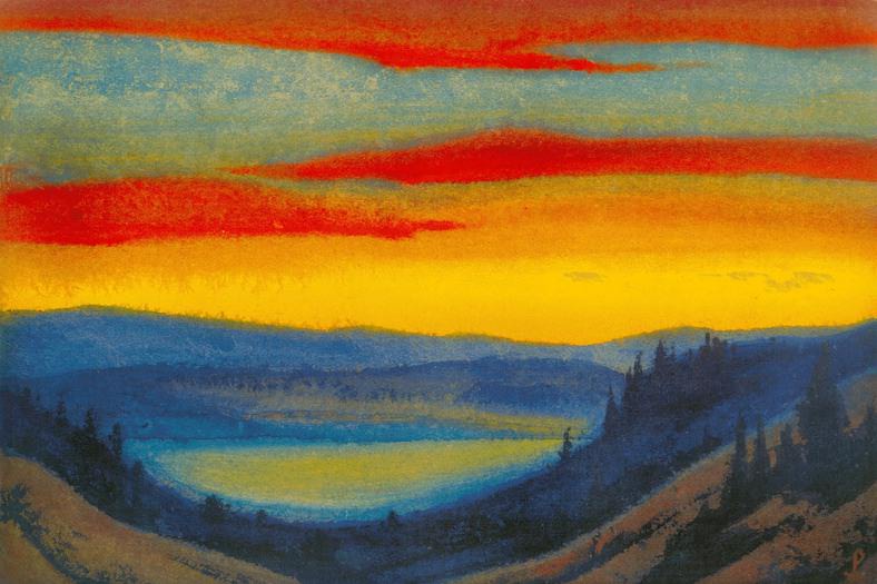 Himalayas # 37 Anxious flame of the sunset. Roerich N.K. (Part 6)