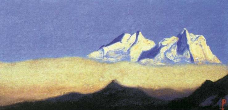 The Himalayas # 174 Two snowy peaks. Roerich N.K. (Part 6)