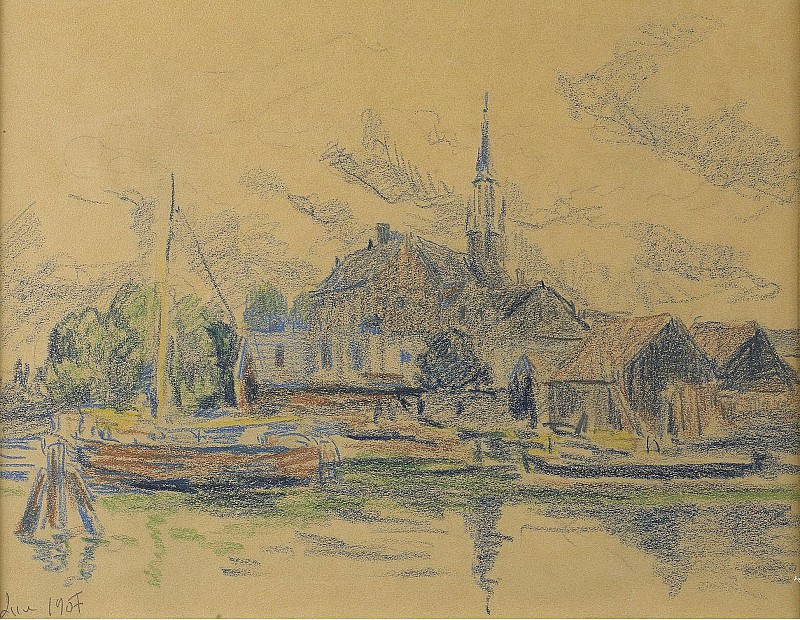 Люс, Максимильен - The Riverbanks, 1907. Картины с аукционов Sotheby’s