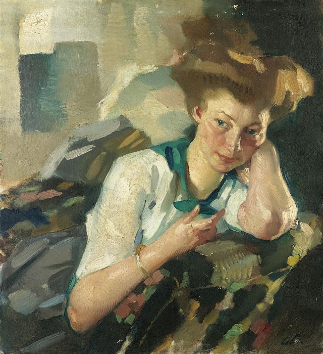 Leo Putz - Portrait of a Young Woman. Картины с аукционов Sotheby’s