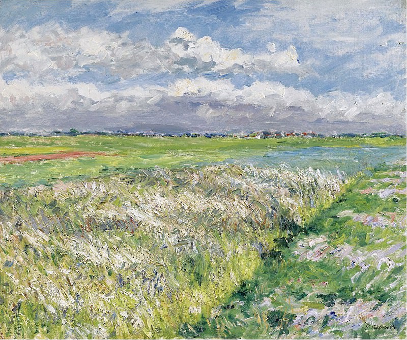 Gustave Caillebotte - The Plain of Gennevilliers, Etude in Yellow and Green, 1884. Sotheby’s