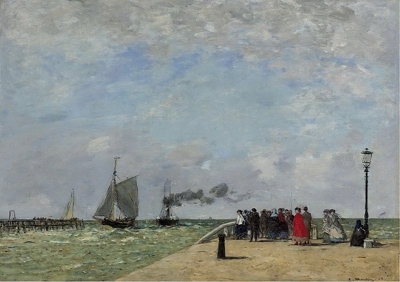 Eugene Boudin - The Pier in Havre, 1868. Sotheby’s