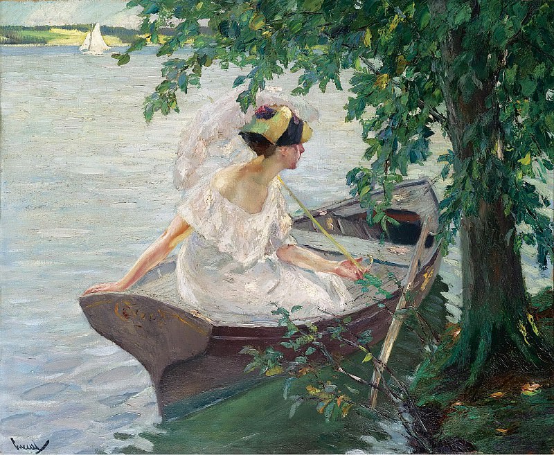 Эдвард Кукуэль - An Outing by Boat, 1917. Картины с аукционов Sotheby’s