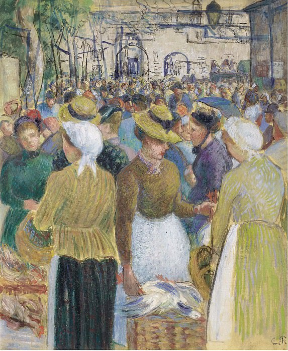 Camille Pissarro - Poultry Market at Gisors, 1890. Sotheby’s