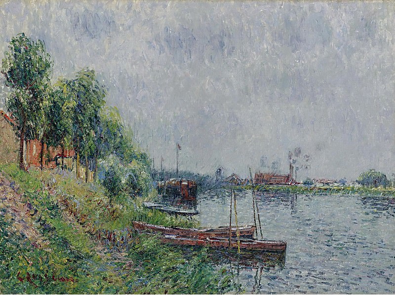 Gustave Loiseau - The Riverbank, Oise, 1900. Sotheby’s