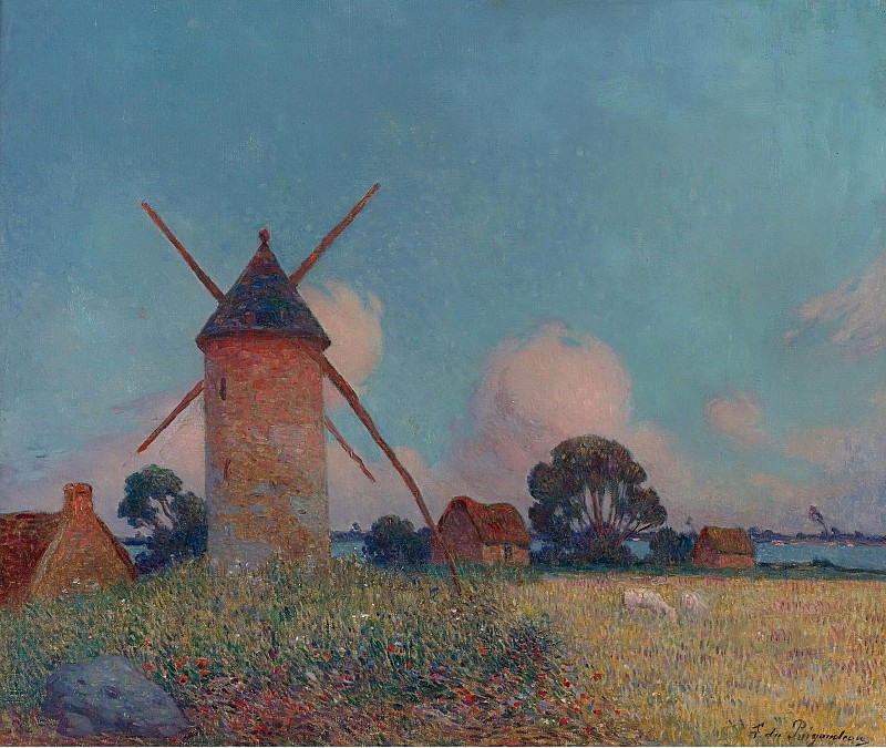 Ferdinand du Puigaudeau - Landscape with Windmills. Sotheby’s