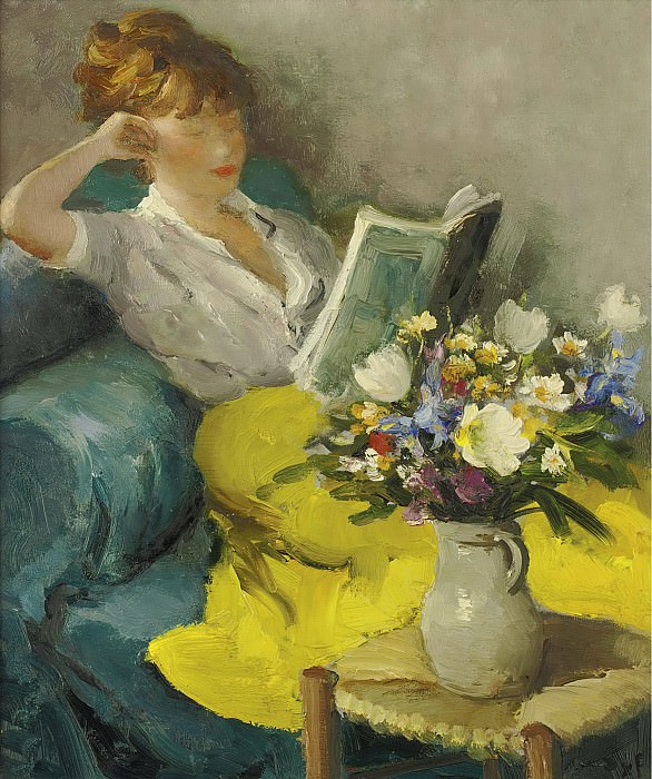 Marcel Dyf - Claudine Reading, 1957. Sotheby’s
