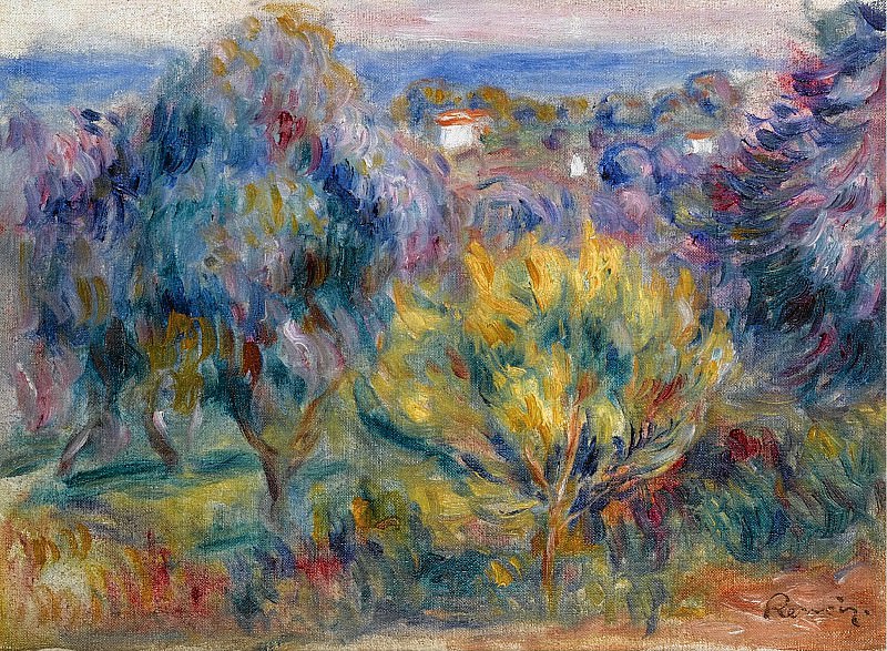Pierre Auguste Renoir - Landscape with a View on the Sea. Sotheby’s