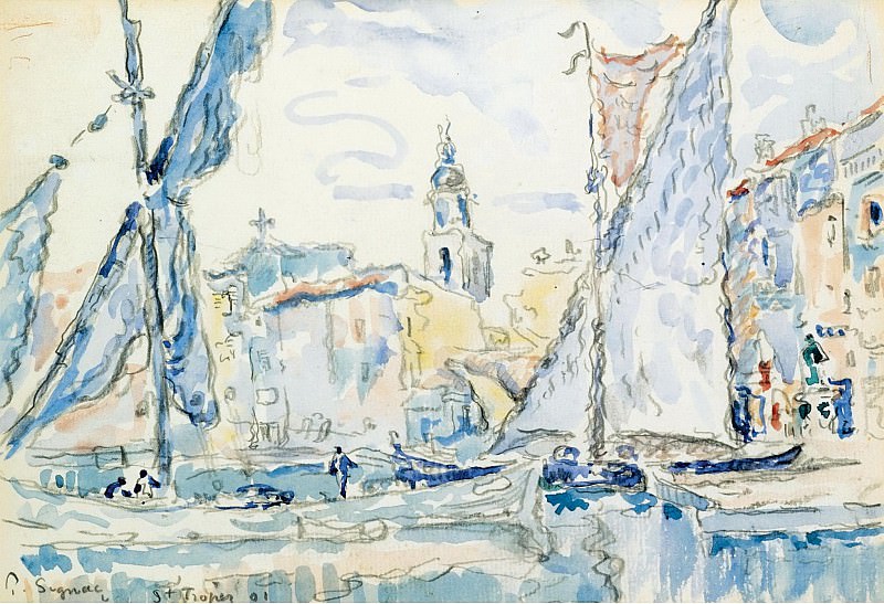 Paul Signac - Saint-Tropez, 1901. Картины с аукционов Sotheby’s
