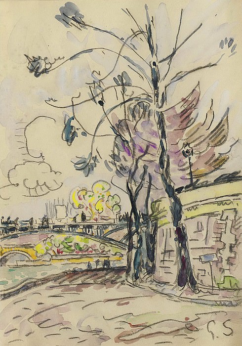Paul Signac - Paris, the Bridge of Arts, View to the Riverbank. Картины с аукционов Sotheby’s