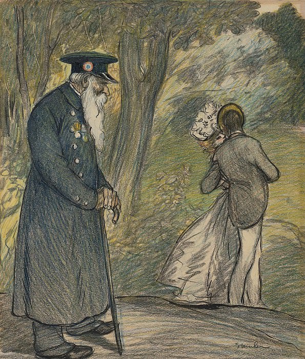 Theophile Alexandre Steinlen - The Love in Green, 1900. Sotheby’s