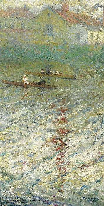 Emilio Boggio - Boats on the Lake, 1914. Sotheby’s