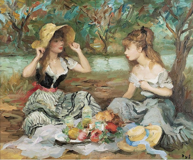 Marcel Dyf - Landscape with Two Girls. Sotheby’s