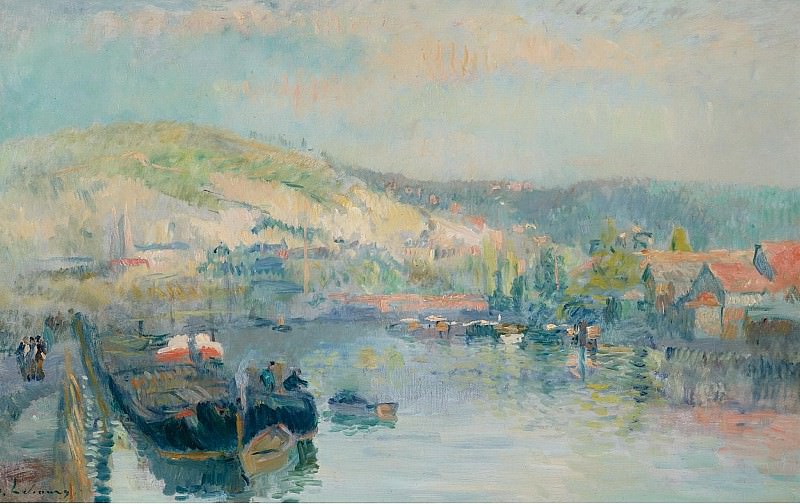 Albert Lebourg - Sailing Boat at the Bank of the Seine near Rouen. Sotheby’s