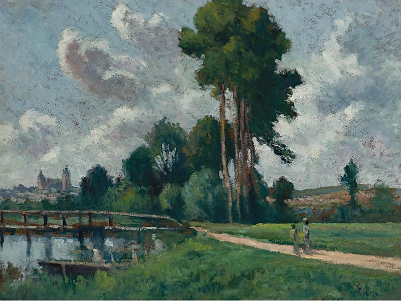 Люс, Максимильен - Auxerre, Landscape of a Riverbank, 1900. Картины с аукционов Sotheby’s