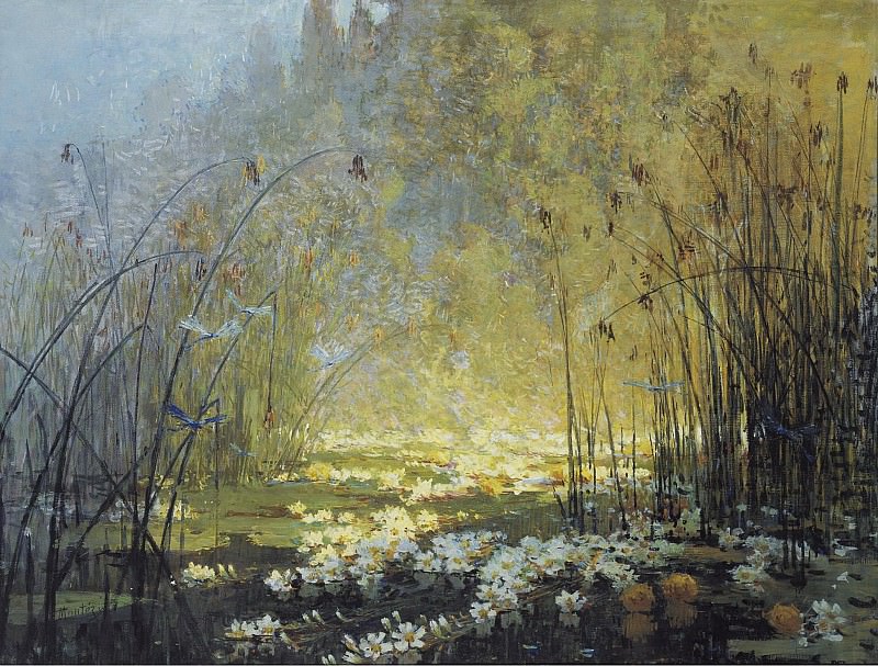 Монтезин, Пьер Эжен - The Pond with Waterlilies and Dragon-Flies. Картины с аукционов Sotheby’s