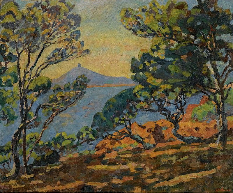 Armand Guillaumin - The Bay of Agay and the Semaphore, 1922. Картины с аукционов Sotheby’s