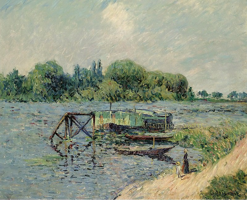 Gustave Loiseau - Laun Place on the Seine at Herblay, 1906. Sotheby’s