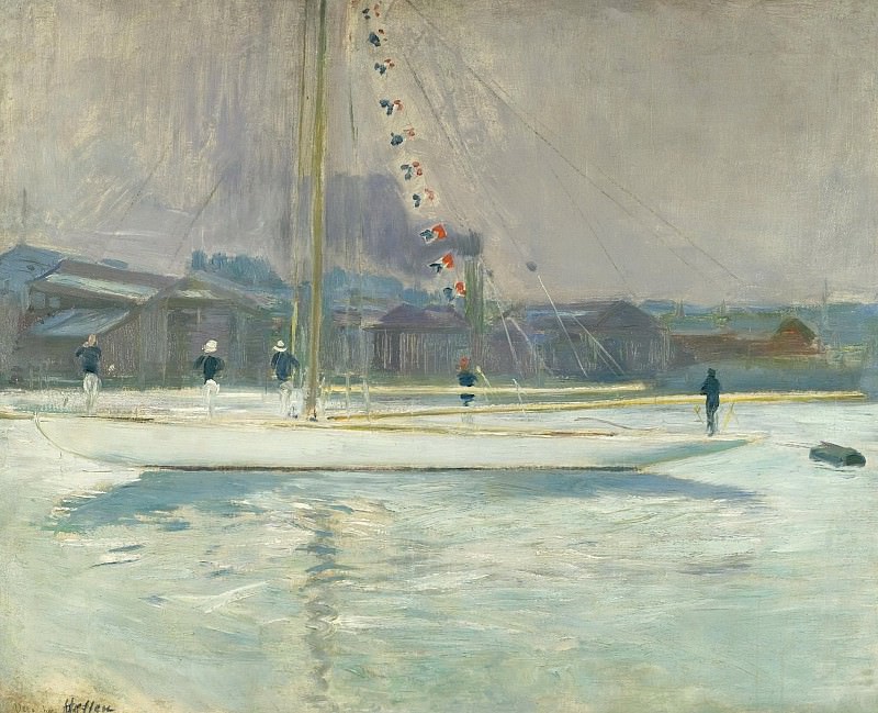 Paul Cesar Helleu - Yacht Entering the Port, 1899. Sotheby’s