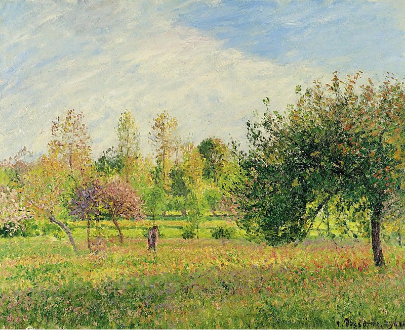 Camille Pissarro - Meadow at Eragny, Summer, Sun, Late Afternoon, 1901. Картины с аукционов Sotheby’s