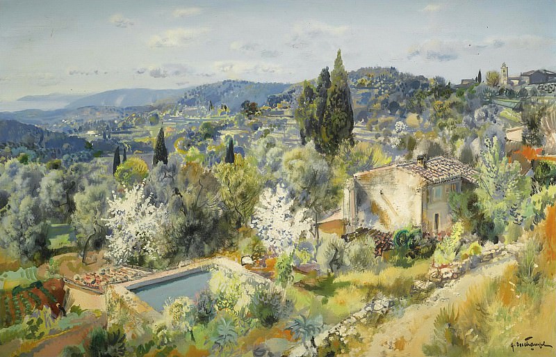 Gabriel Deschamps - Panorama of Eze. Картины с аукционов Sotheby’s