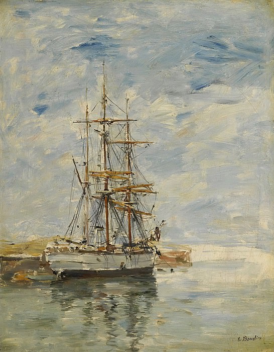 Eugene Boudin - Anchored Three-Master, 1894-97. Картины с аукционов Sotheby’s