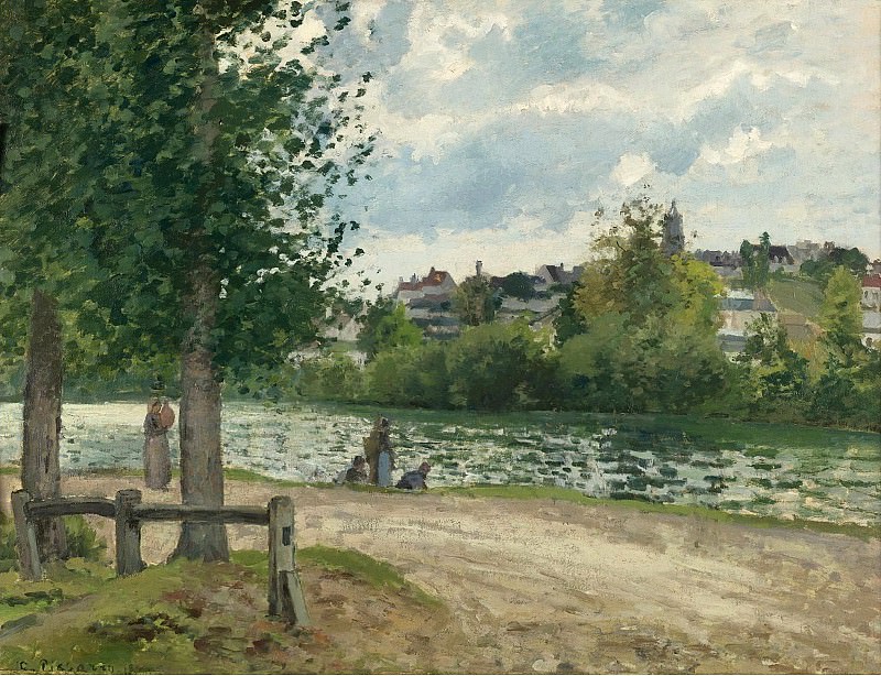 Camille Pissarro - The Banks of the Oise at Pontoise, 1868-70. Картины с аукционов Sotheby’s