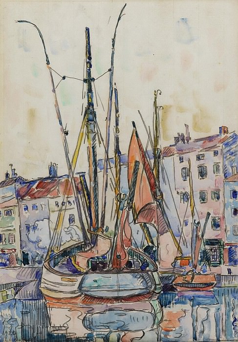 Paul Signac - Port of La Roshelle, 1920. Картины с аукционов Sotheby’s