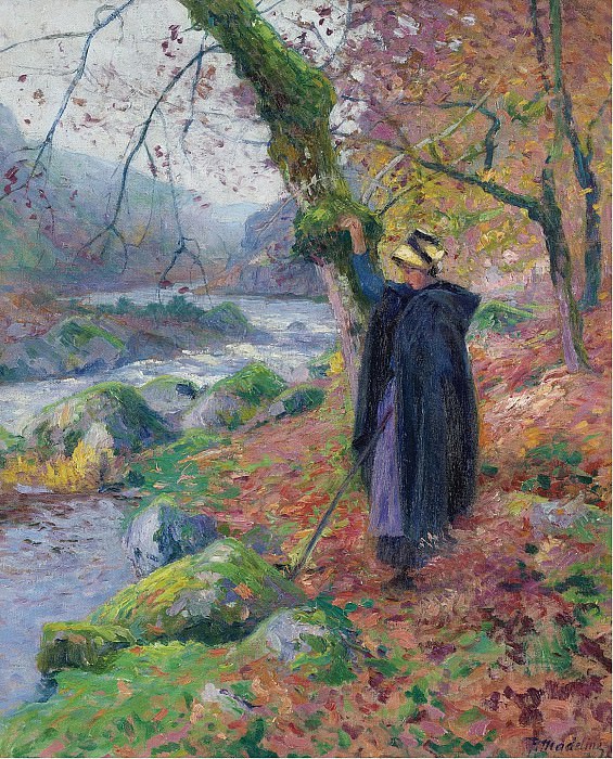 Paul Madeline - Peasant Girl at the Riverbank. Картины с аукционов Sotheby’s