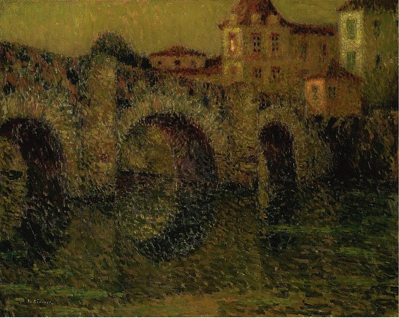 Henri Le Sidaner - The Bridge at Twilight, Dinan, 1911. Картины с аукционов Sotheby’s