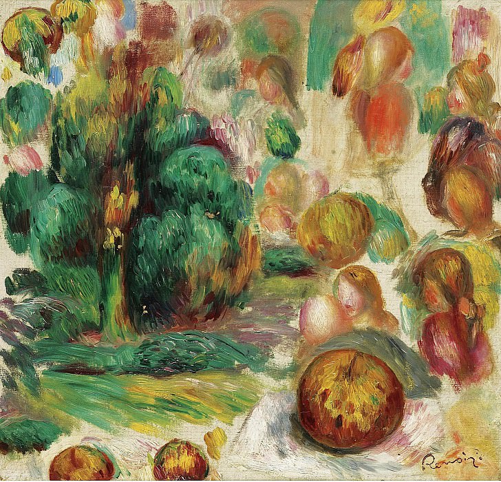 Pierre Auguste Renoir - Heads, Trees and Fruits, 1892. Картины с аукционов Sotheby’s