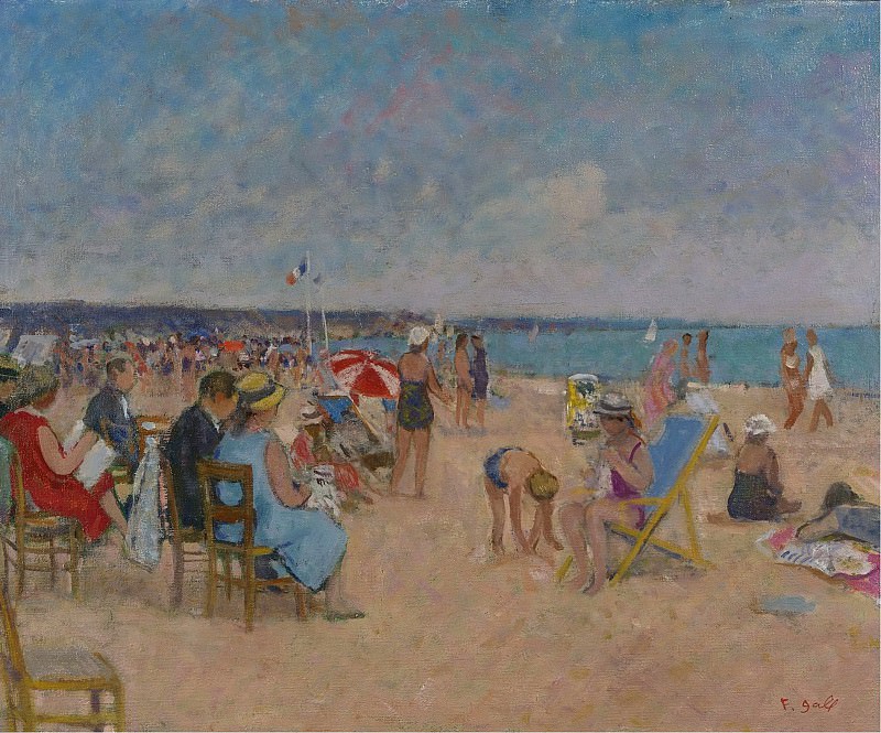 Francois Gall - The Gall Family at the Beach of Trouville, 1970. Картины с аукционов Sotheby’s