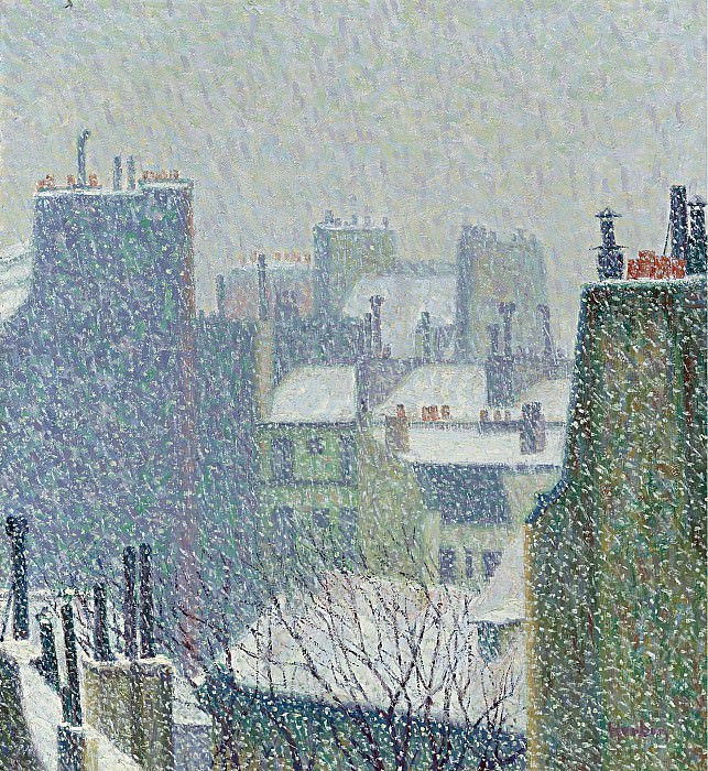 Auguste Herbin - The Roofs of paris under the Snow, 1902. Sotheby’s