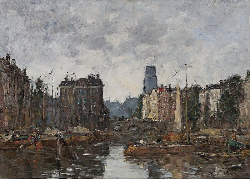 Eugene Boudin - Rotterdam, the Bridge of Bourse, 1873. Sotheby’s